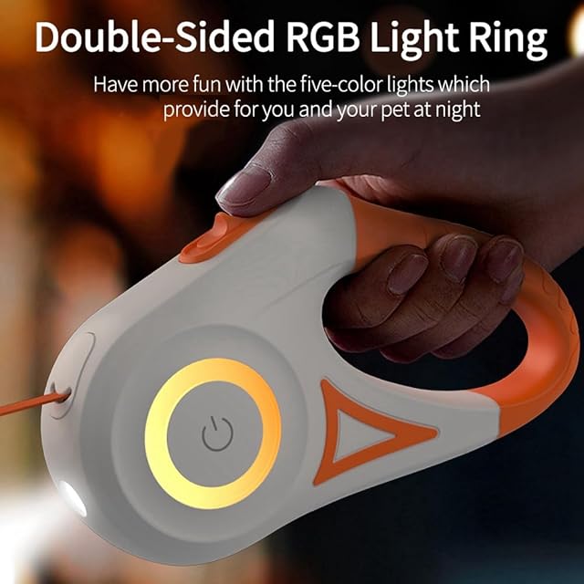 Foto 7 de 8 de Akfldms Correa Retráctil para Perros de 5 M con Linterna LED, Correa de Nailon Duradera