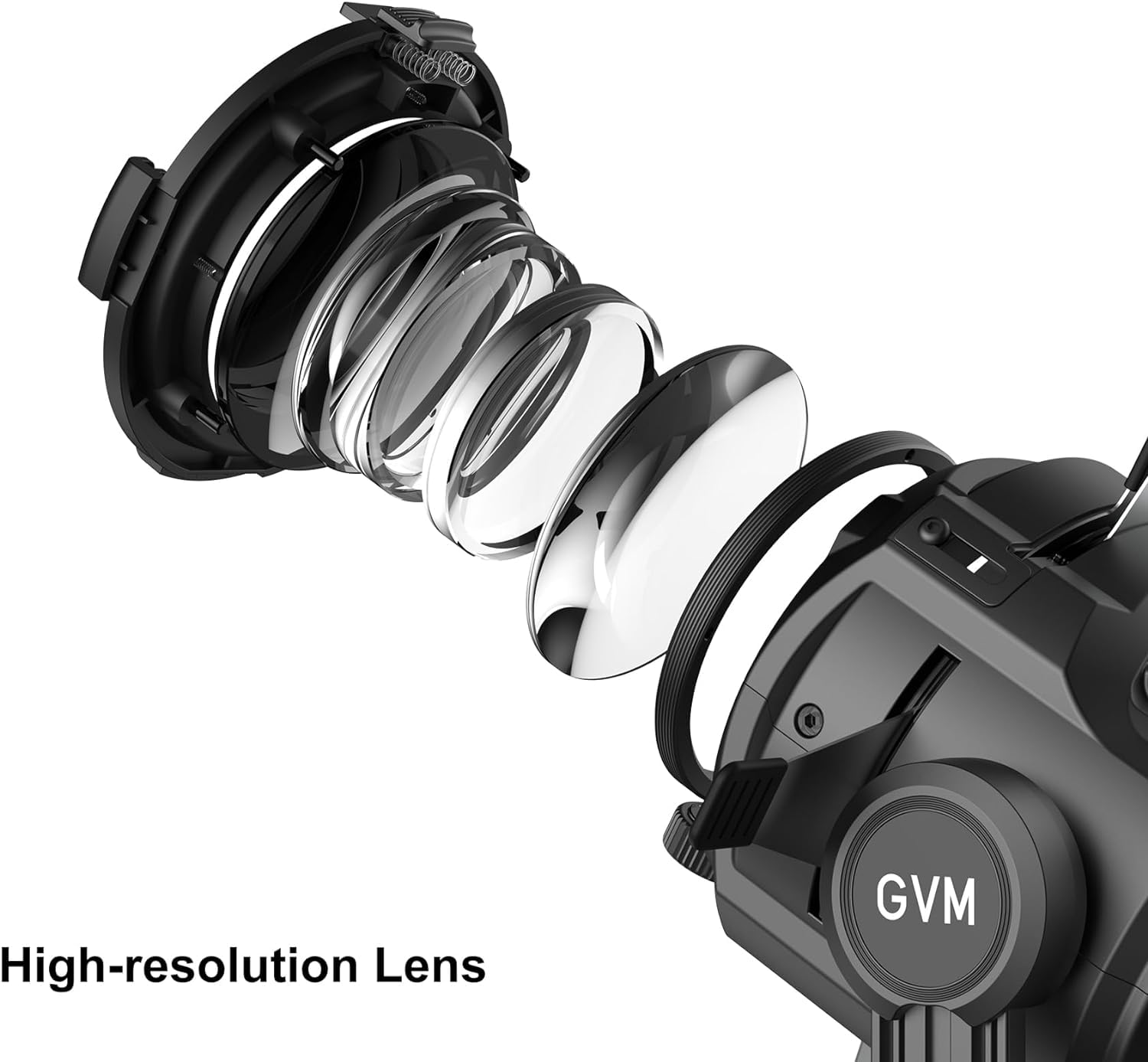 GVM Optical Snoot Focalize Condenser, CXT-36 Bowens Art Special Effects Shaped Light Projektor Attachment mit 12 Grafikkarten Focalize Snoot Optical für GVM P80S, G100W, PR150, 200B, 300B Videoleuchte