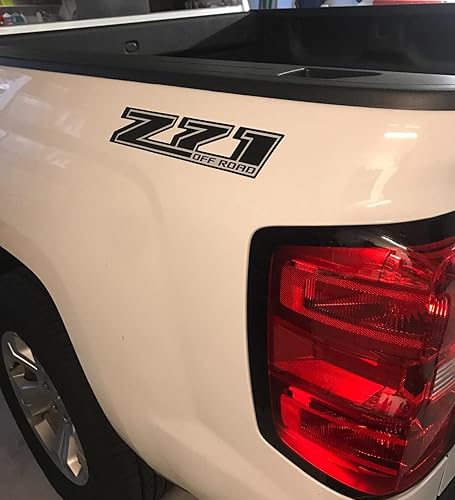 Miniatura 3 de Decal Mods Z71 Offroad Truck - Calcomanías opacas negras para Chevy Silverado - FBLK (2014-2017) cabecera (juego de 2) | FG7G1