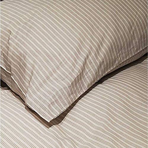 Manifattura Toscana Sábanas de Cuadros Vichy marrón Marfil Tres Rayas - Beige, Funda nórdica Individual