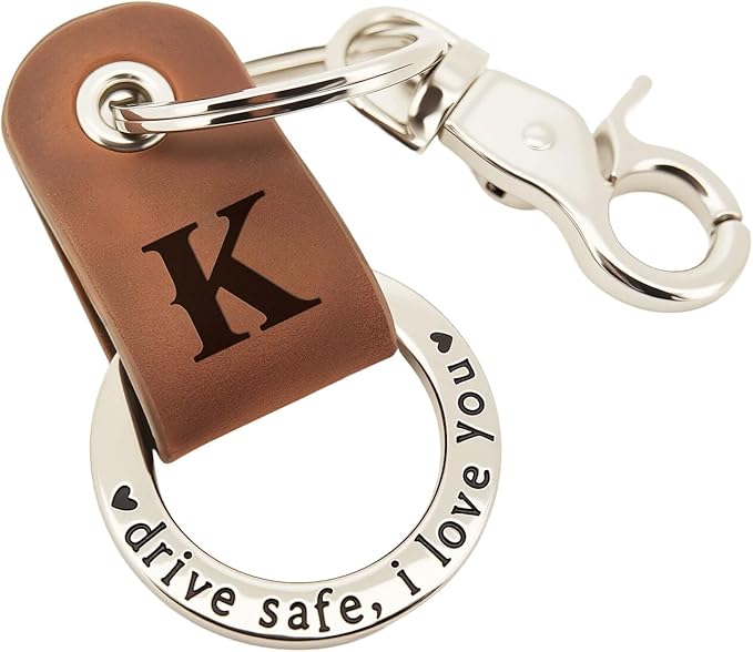 Embossed Monogrammed Key Ring