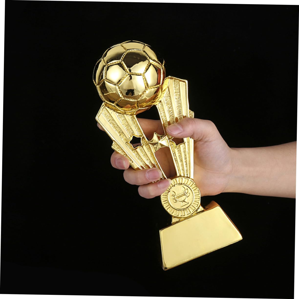 NOLITOY Trofeo de Fútbol de Resina Chapada Dorado, 24 Cm, Copa de Premio para Equipos, Premio Infantil, Decoración para Escuela y Juegos Deportivos