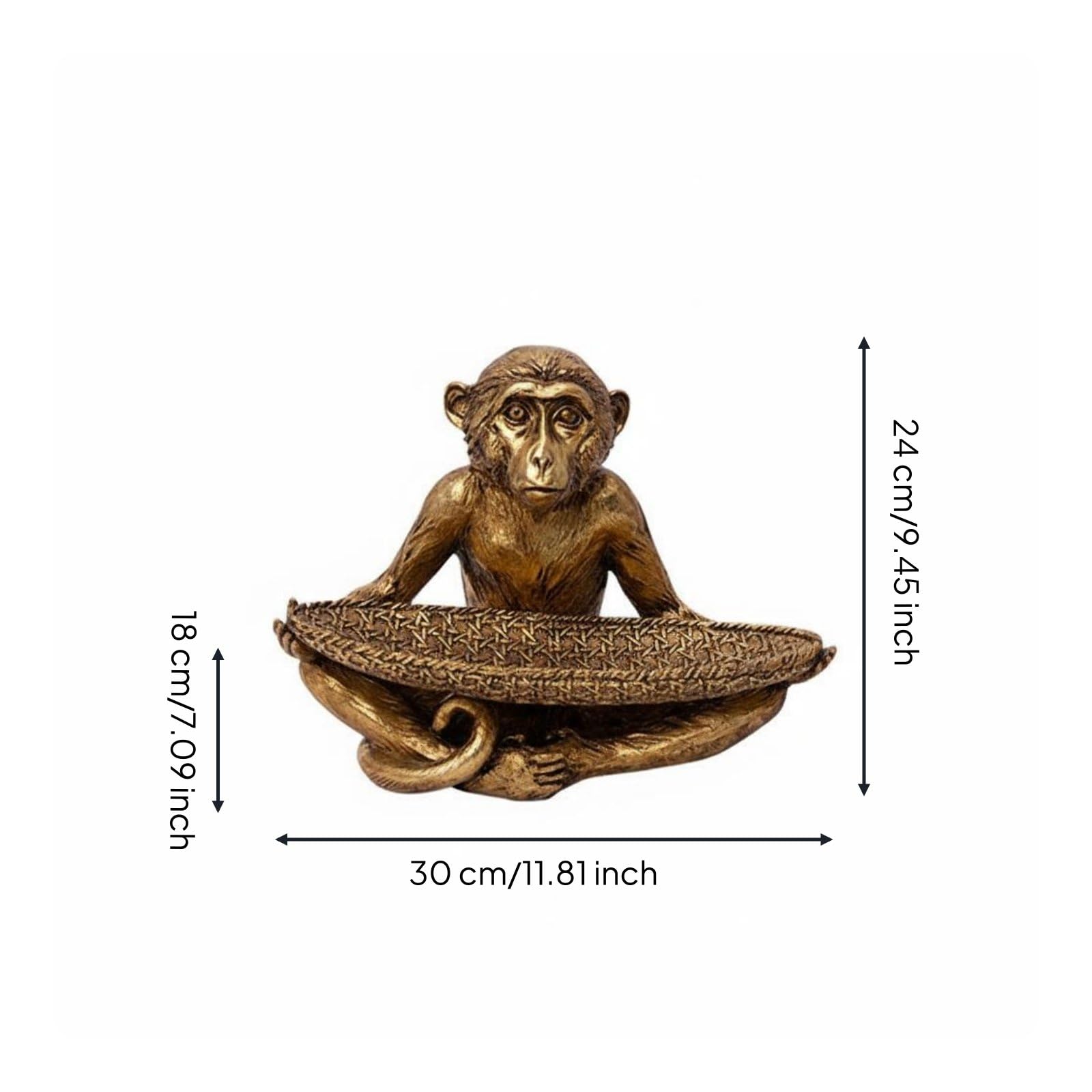 Bandeja Mono Decorativa Joyero Organizador Centro de Mesa Frutero con Silueta Lúdica y Figura Artística Esculpida para Guardar Pequeños Objetos y