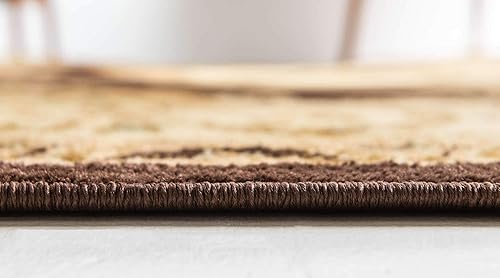 Miniatura 4 de Unique Loom colección Versailles - Alfombra tradicional clásica con motivo floral (5 pies x 8 pies, rectangular, marrón marfil)