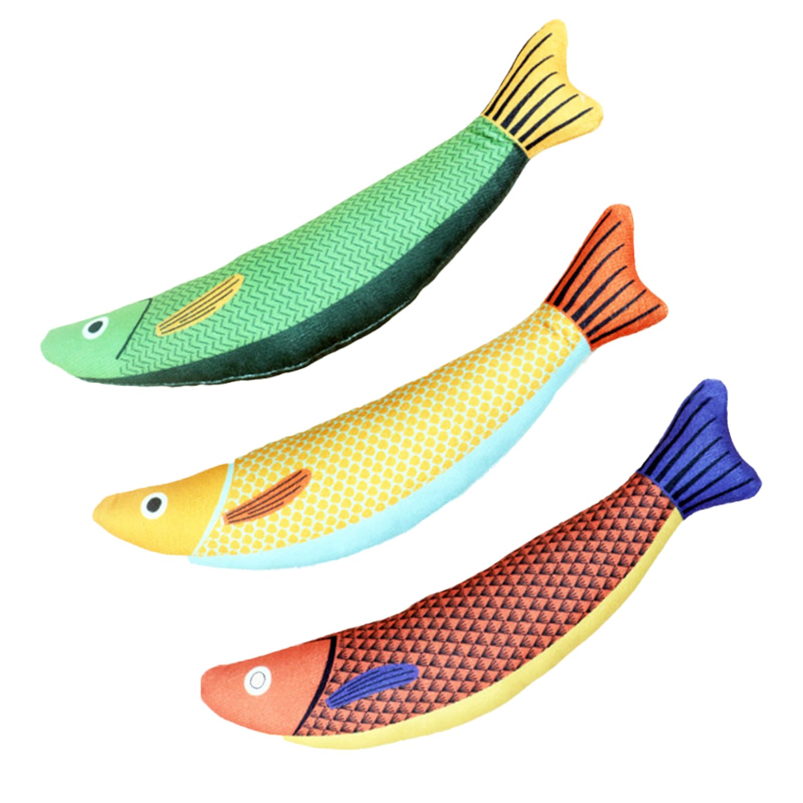 Netupett 3 Pack Cat Toys Saury Fish with Catnip, Crinkle Sound, Soft Durable Interactive Kitten Kicker Toy for Indoor Cats Exercise, 9.4 Inch for All Breeds
