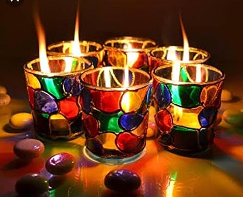 Fartila CLIMAGE30 - Portavelas de cristal multicolor paquete de 2 disponible en Yaxa Guatemala