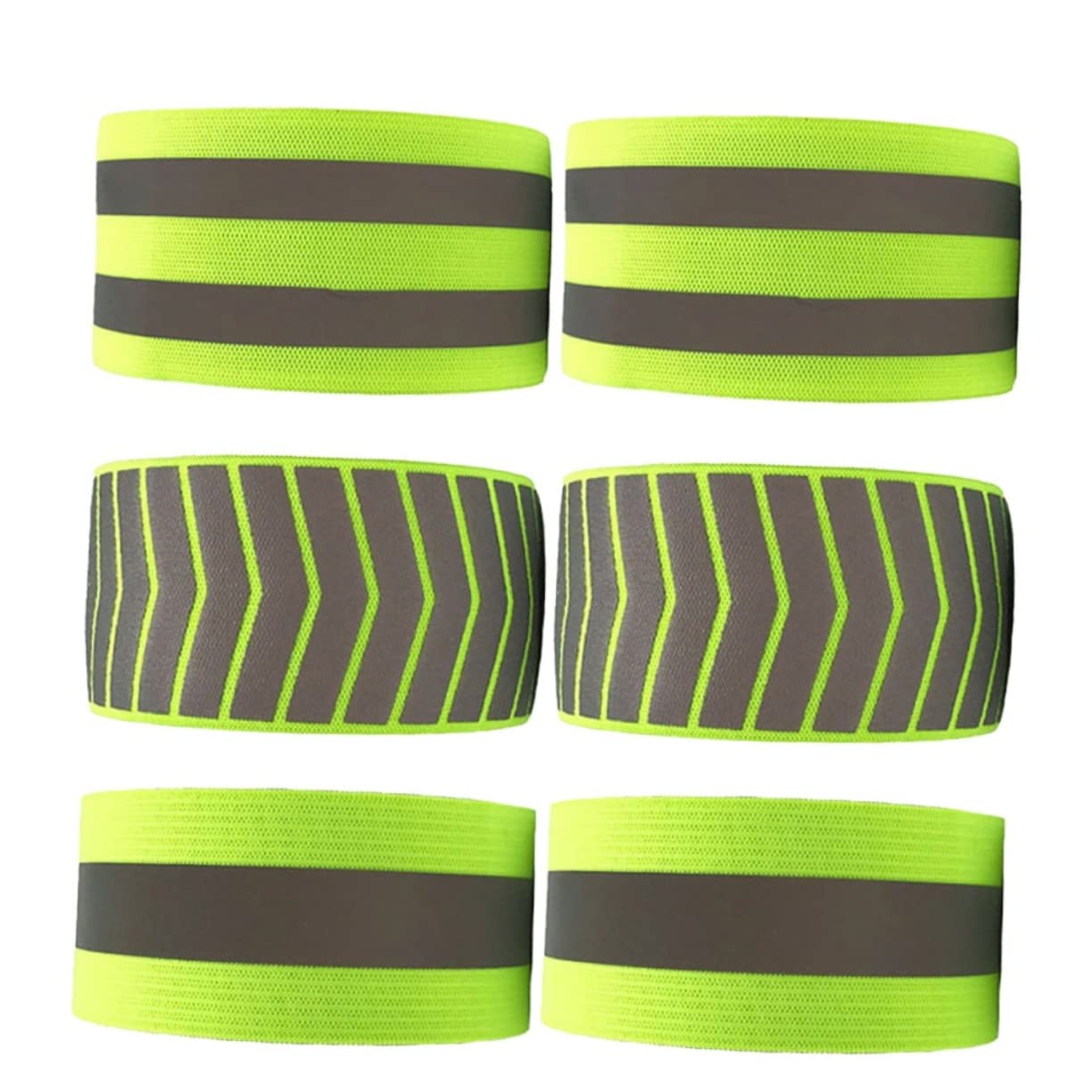 Sosoport Lot De 3 Bracelets De Sécurité Réfléchissants Fluorescents De Nuit Élastiques Verts pour Lextérieur 6 Pièces X 3