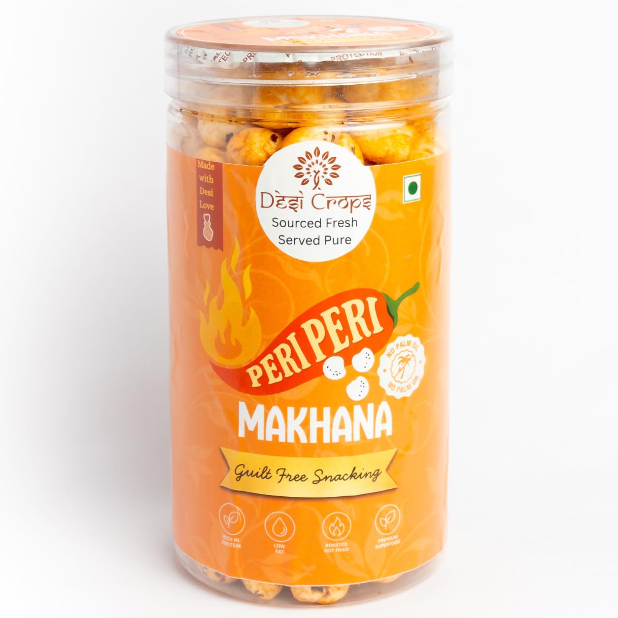 Desi Crops Roasted Makhana | Peri Peri Flavour | Light and crispy makhana suitable for everyday snacking.Ideal for office, travel, tea time, movie nights and evening cravings-image-17