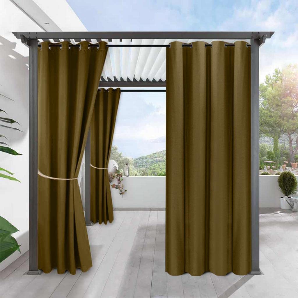 Nimmz Collection Outdoor Curtains for Garden Patio B Loon of Pavilion Beach 134x210cm Coffee (72025481NMZ)-image-20