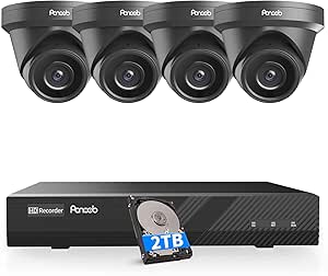 4K Security Camera Systems, 4X 8-Megapixel Wired IP Dome PoE Cameras Outdoor with Person Vehicle Detection, Built-in Mic, Remote Access, 4K 8CH NVR 2TB HDD for 24-7 Recording, PD93A30408-8M asin的图片