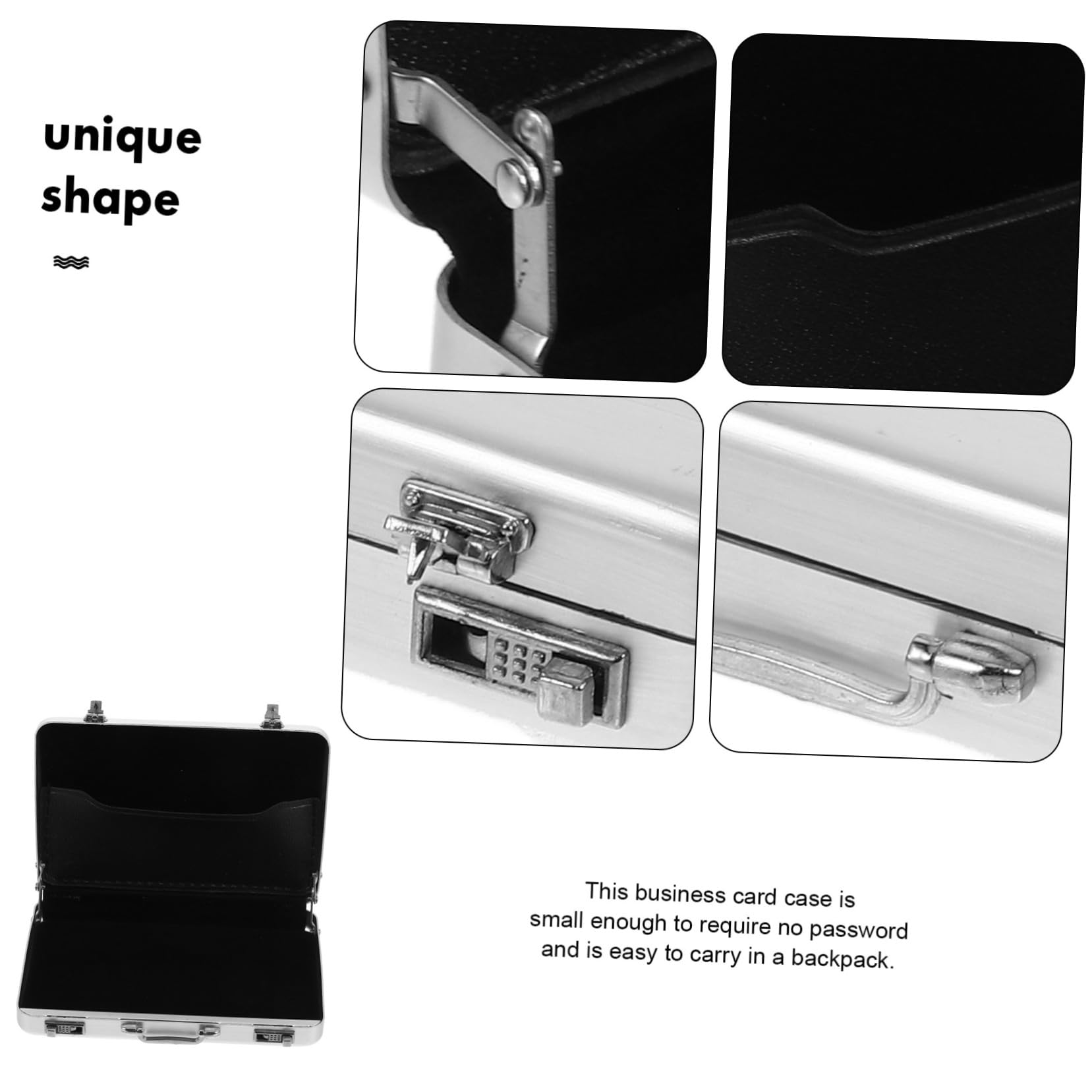 SHINEOFI 5 Pezzi Scatola Porta Biglietti Da Visita Contenitori Custodia Per Schede Flash Portafoto Supporto Per Immagini Desktop Organizzatore Di Schede Flash Silver Lega Di Alluminio