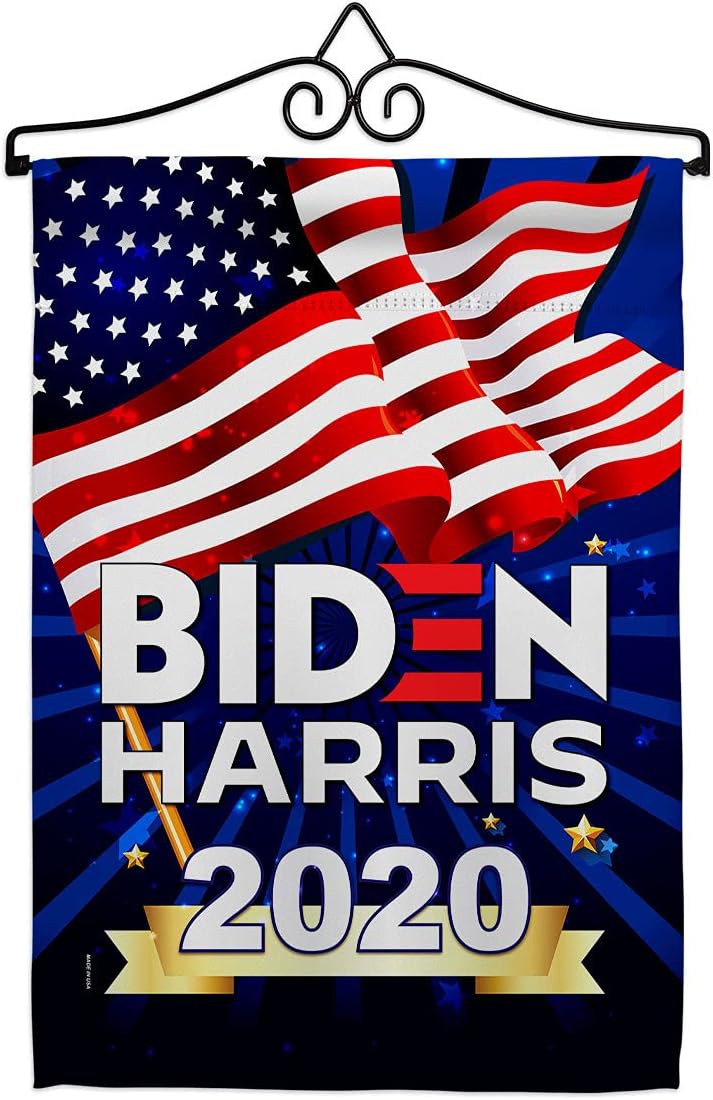 Biden Harris 2020 Burlap Garden Flag Patriotic President Democrat Republican Tea Party United State American Election Small Decorative Gift Yard House Banner Double-Sided Made In USA 13 X 18.5