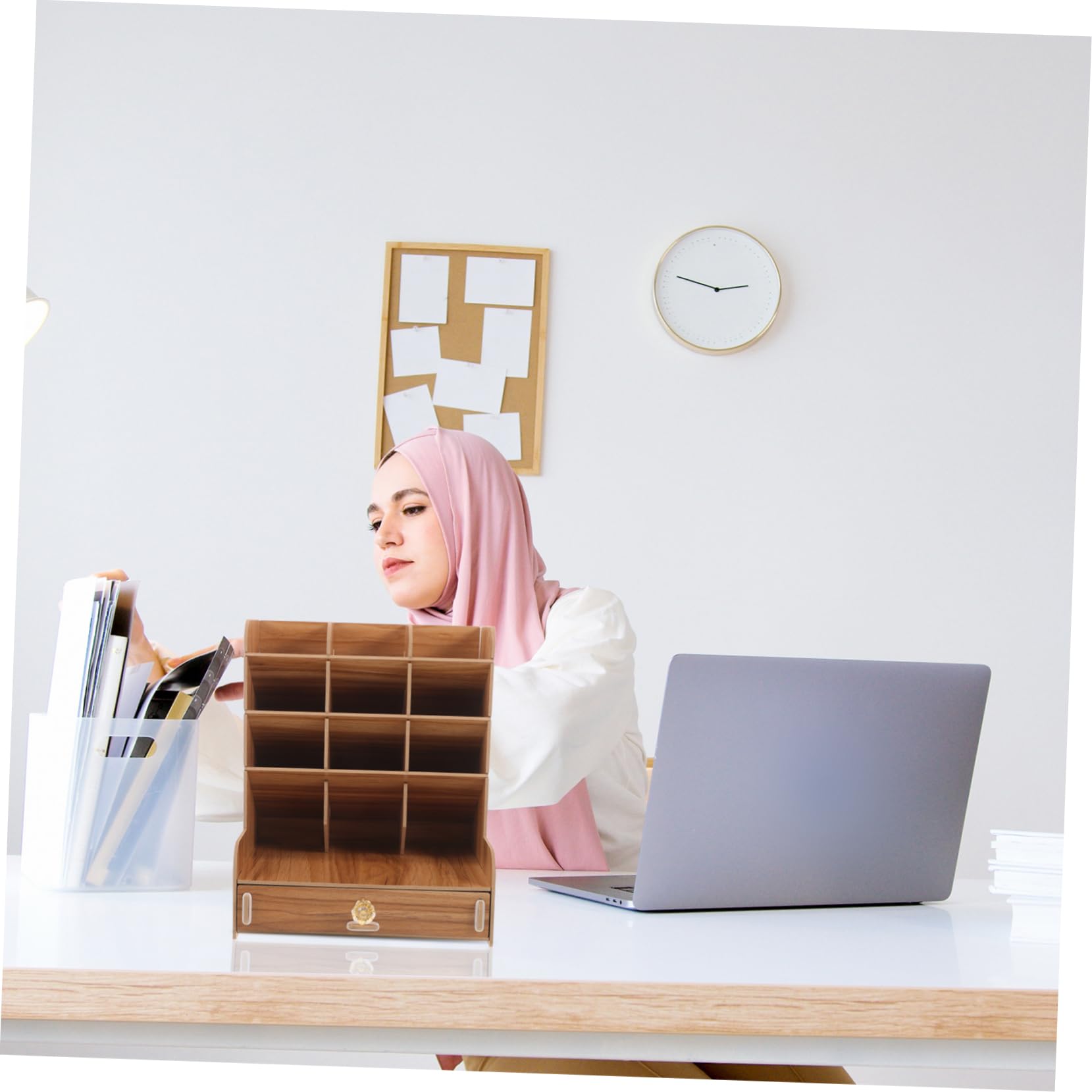 Alipis Stifteköcher Schreibtisch mit Fach Kompakter Stiftehalter für Büro und Kosmetik Leicht Glatt und Einfach zu Reinigen