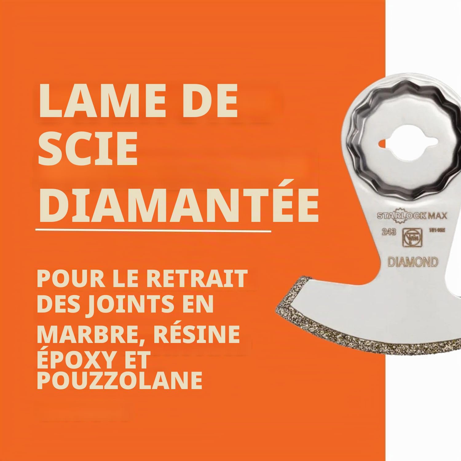 FEIN Lame de scie diamantée, Condit. 1 Pce, Porte-outil StarlockMax, Modèle large. Largeur de coupe env. 2,2 mm.