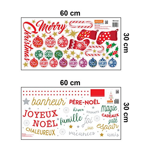 Wallflexi Christmas Decorations Wall Stickers "Merry Christmas & French Quotes Christmas Tree" Wall Murals Decals living Room Children Nursery School Restaurant Cafe Hotel Home Office Décor - Image 3