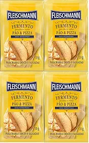 Kit 4 Fermento Biológico Pão e Pizza Seco Fleischmann 10g
