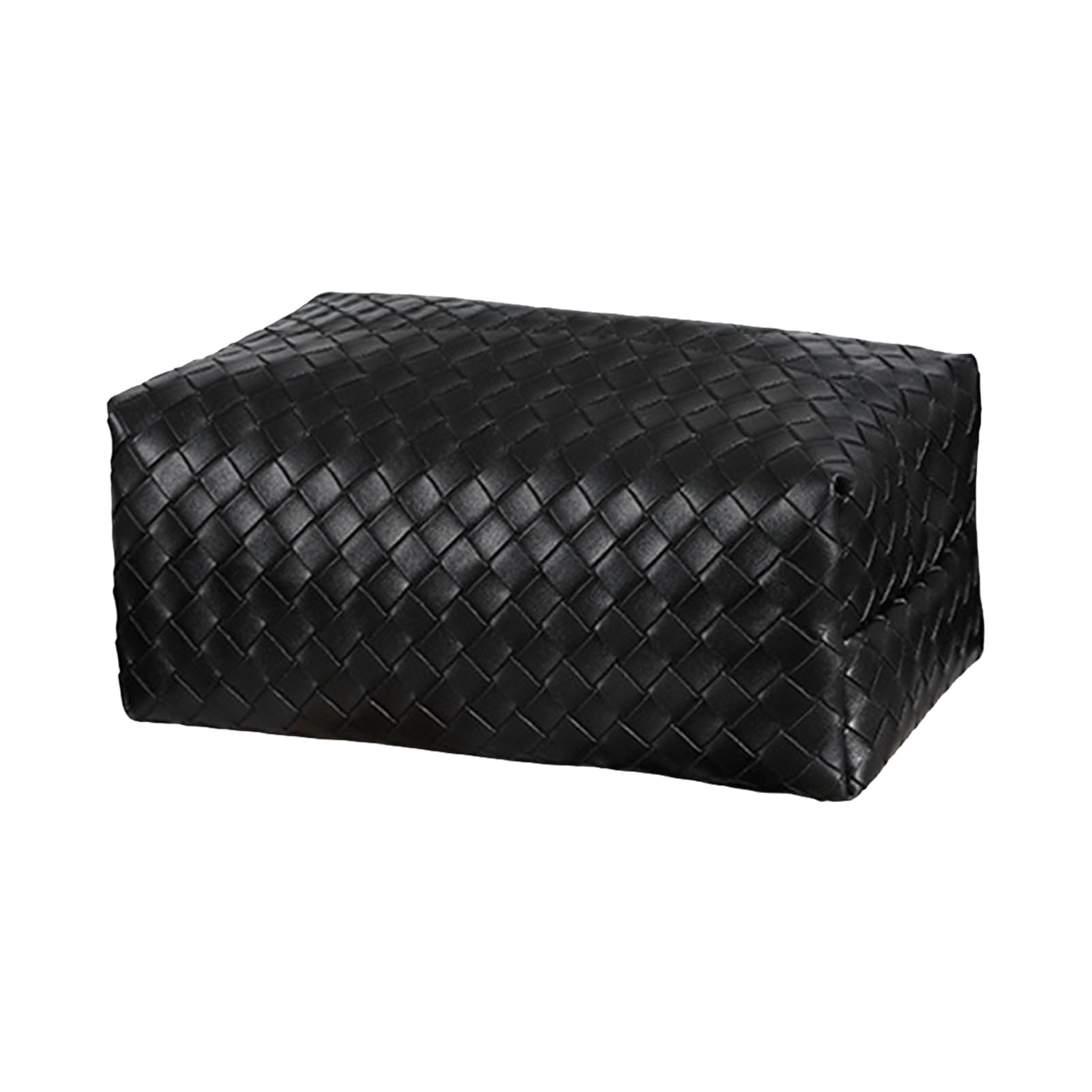 Quoravel PU Leather Tissue Box Cover, Soft Rounded Square Tissue Holder, Napkin Dispenser for Car Home Office, Modern Tabletop Organiser B