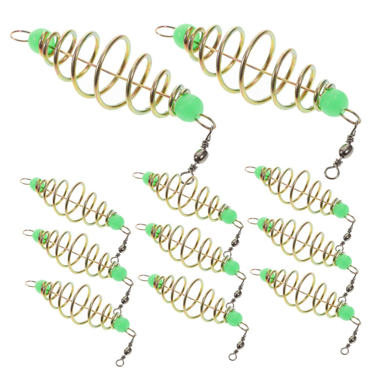 KICHOUSE 25pcs Luminous Spring Fishing Bait Holders Stable Fish Holder Hooks Night Fishing Accessory for Enhanced Bait Visibility Adapts to All Conditions