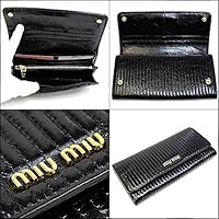 Miu Miu スタッズ付き黒レザー長財布（ロンドンの百貨店で購入） miu MIUMIU miumiu ミュウミュウ 黒 ブラック 2つ折り長財布
