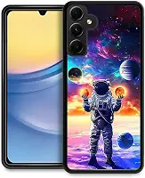 CARLOCA Compatível com Samsung Galaxy A15 5G, padrão planeta mundo do astronauta azul ultra proteção à prova de choque macio silicone TPU antiderrapante traseira para Samsung Galaxy A15 5G