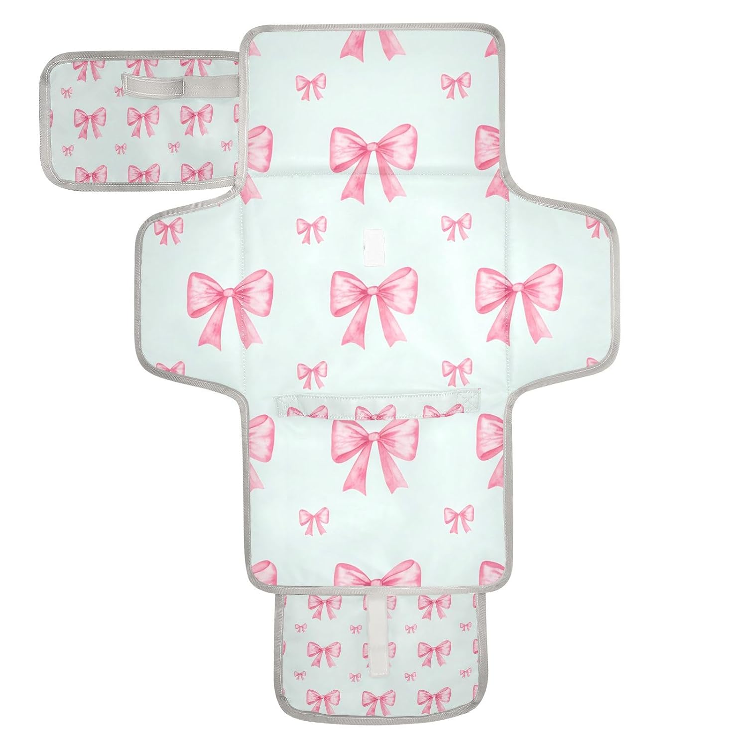 Bow Foldable Diaper Mat with Tissue Pockets