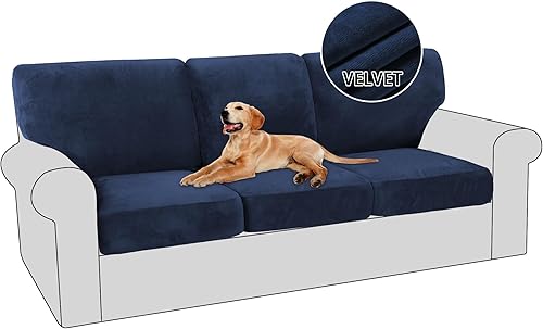 PrinceDeco Fundas de sofá de terciopelo de varias piezas, fundas de cojín para sofá, fundas de cojín lavables, fundas de cojín de asiento y