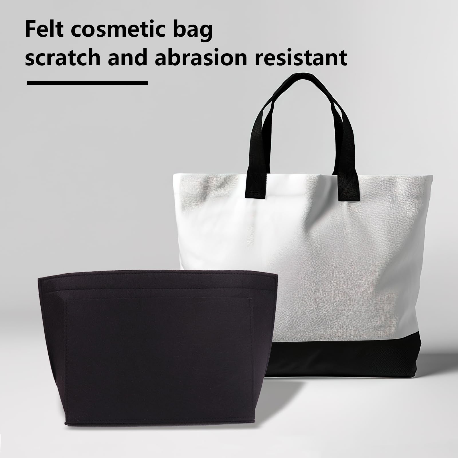 Organizer do torby, organizer Longchamp, organizer na torby, organizer na torby filcowe, z wieloma kieszeniami, składany organizer do Longchamp (czarny, 10 x 7,8 x 5,1 cala)