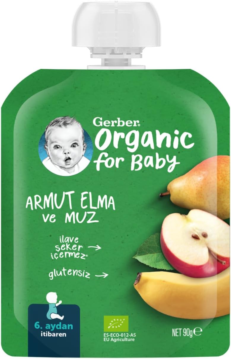 Gerber Organik Armut Elma ve Muz Püresi 90 g - Görsel 1