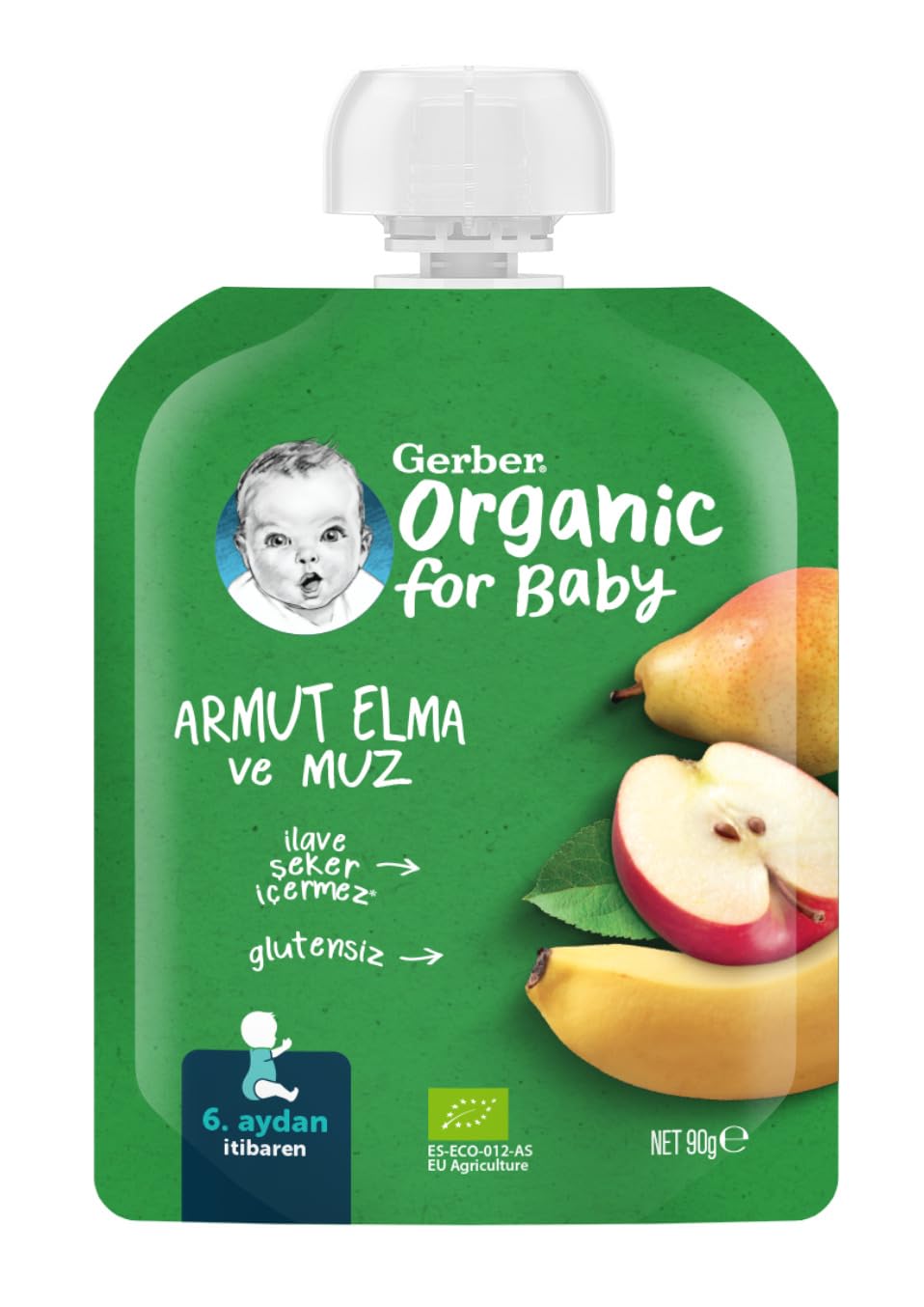 Gerber Organik Armut Elma ve Muz Püresi 90 g