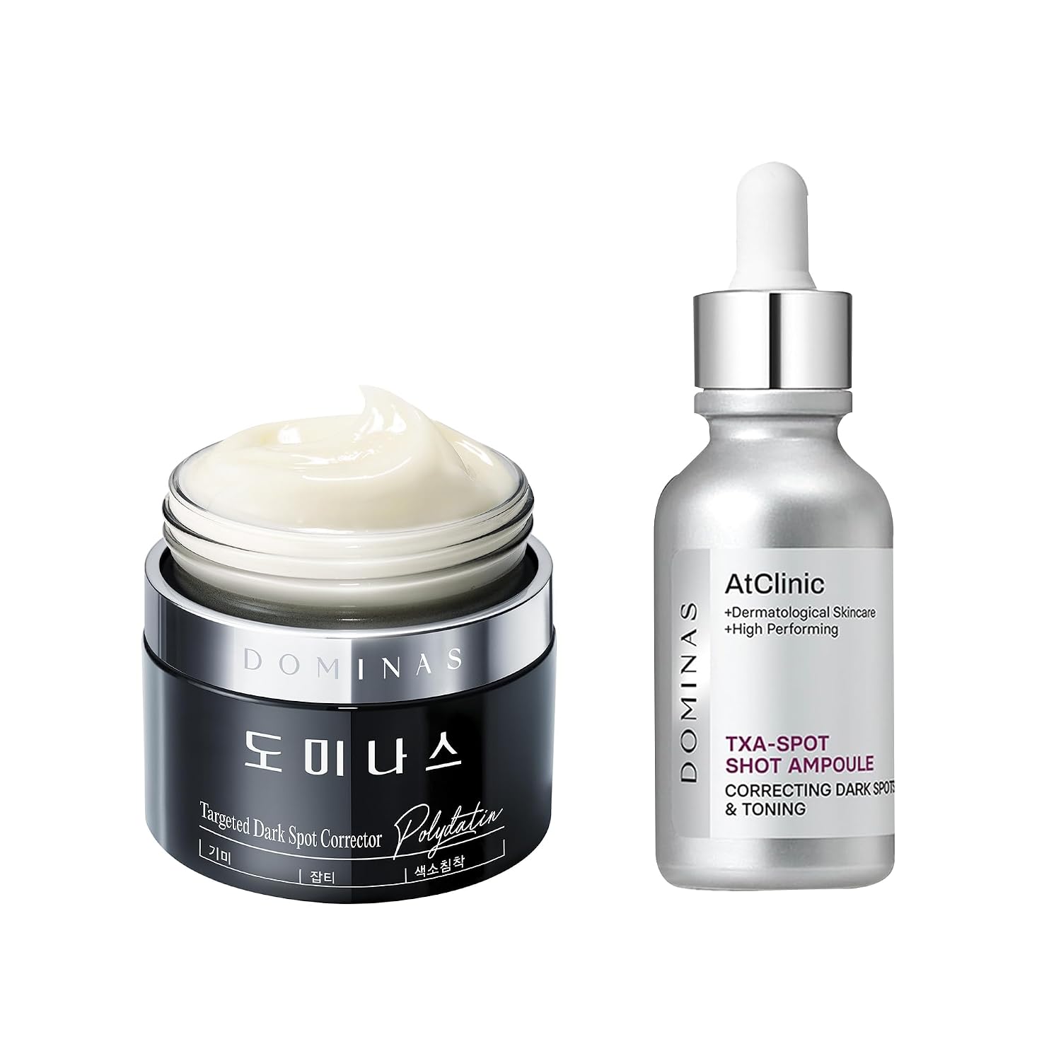 DOMINAS Advanced Korean Cream (1.76oz) + Tranexamic Acid Pink Serum (1fl oz) - Korean Skincare Duo for Even Skin Tone, Elasticity & Hyperpigmentation – With Niacinamide, TECA, Panthenol