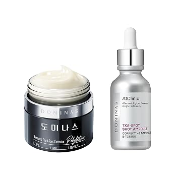 DOMINAS Advanced Korean Cream 1.76oz + Tranexamic Acid Pink Serum 1fl oz - Korean Skincare Duo for Even Skin Tone, Elasticity & Hyperpigmentation With Niacinamide, TECA, Panthenol