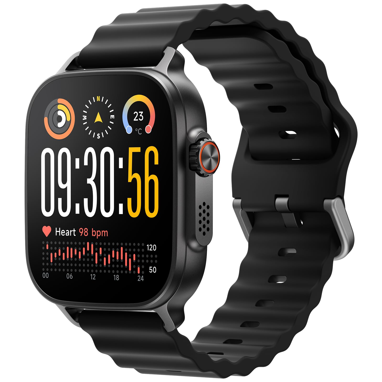 realme Watch 5 Smartwatch, Pantalla Táctil AMOLED 1,97'', GPS Independiente, Acceso NFC, Llamadas Bluetooth, 108 Modos Deporte, Monitoreo Oxígeno Sangue/Sueño, Impermeable IP68, Batería 16 Días, Negro