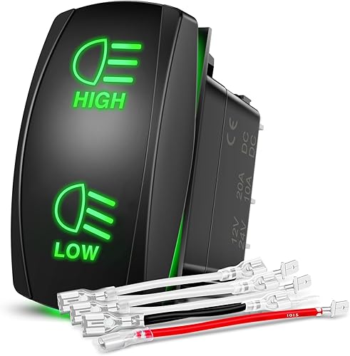 Vista 14 de Nilight Luces LED POD, interruptor basculante, barra de luz LED, 5 pines, interruptores de encendido/apagado láser 20A/12V 10A/24V con cables