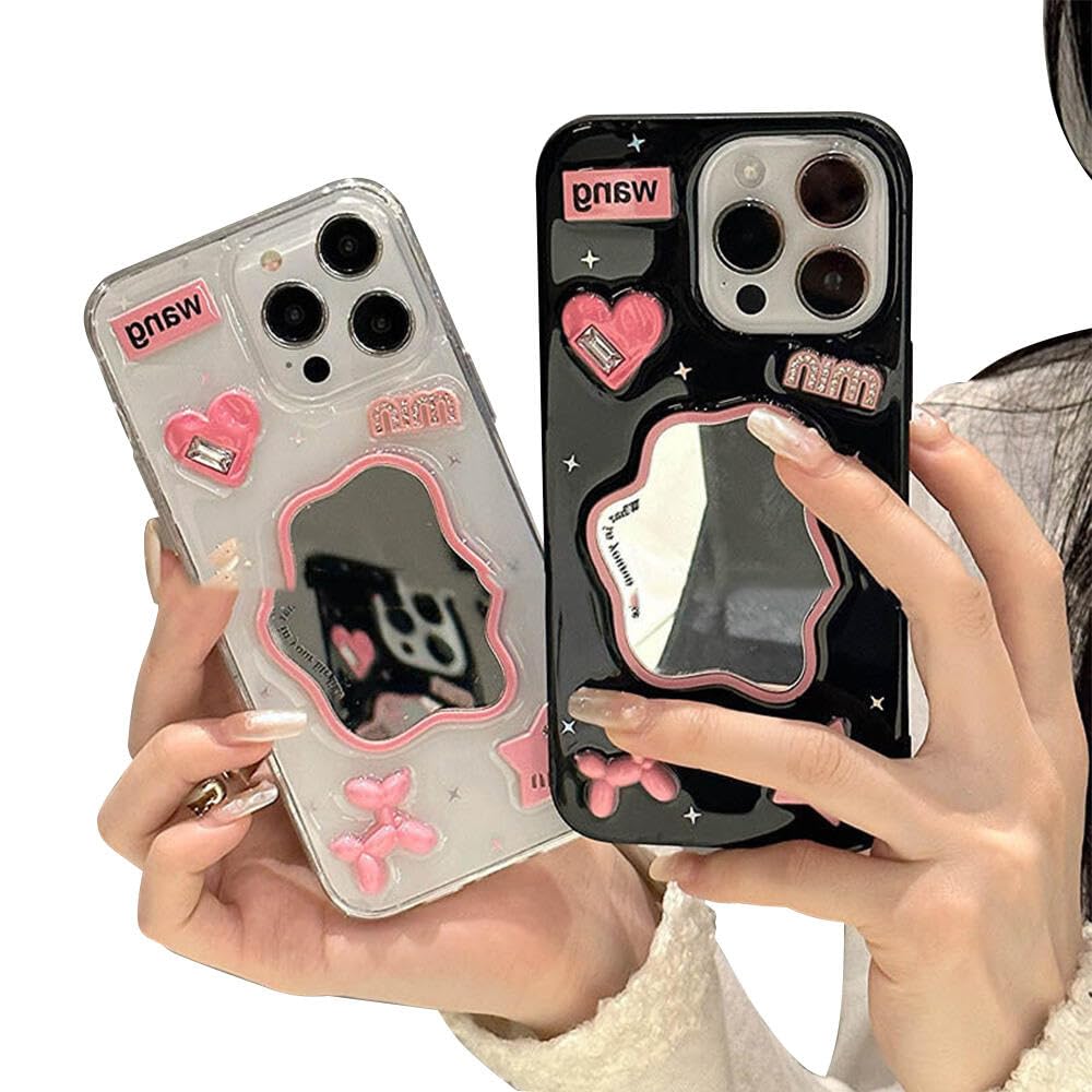 Amazon.co.jp: LUCKCOF ケース For iPhone 12/12 Pro 可愛い ミラー