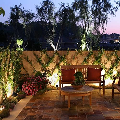 Garden Spotlights Mains Powered, B-right Upgraded 21M 68.9ft 6-in-1 Extendable to 12 Spike Lights with BS Plug 12V Garden Lights Outdoor IP65 Waterproof for Pathway Yard Landscape (Warm White, 18W)