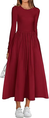 BTFBM Casual Long Sleeve Dresses Spring Dresses 2025 Wedding Guest Dress Midi Dress Flowy Bohemian Long Dress