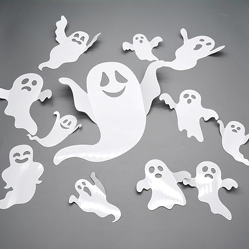 Miniatura 4 de 24 calcomanías de pared de Halloween, fantasma, calcomanías de pared reutilizables 3D, decoración de pared de fantasma, calcomanías de pared