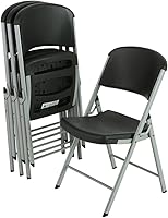 Lifetime 80407 Commercial Grade Folding Chairs 4-Pack Black/Silver - 500 lb Capacity, Durable Indoor/Outdoor Comfort
