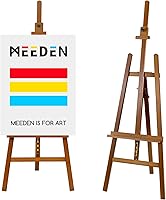 Vista 8 de MEEDEN Caballete de arte de madera para pintar: caballete de madera de haya maciza, soporte para lienzo de hasta 43 pulgadas, caballete ajustable