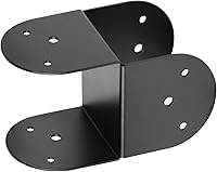 Vista 4 de GBGS 4 soportes de 4 x 4, soporte de amarre superior para conectar poste a viga, calibre 14, negro