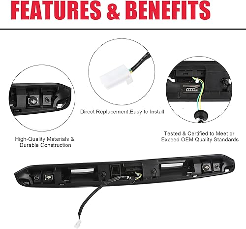 Miniatura 5 de VASTAUTO Moldura de acabado de manija cromada para portón trasero para Nissan Pathfinder 2013-2019 Reemplazos # 90810-9PG0A Moldeo para embellecer