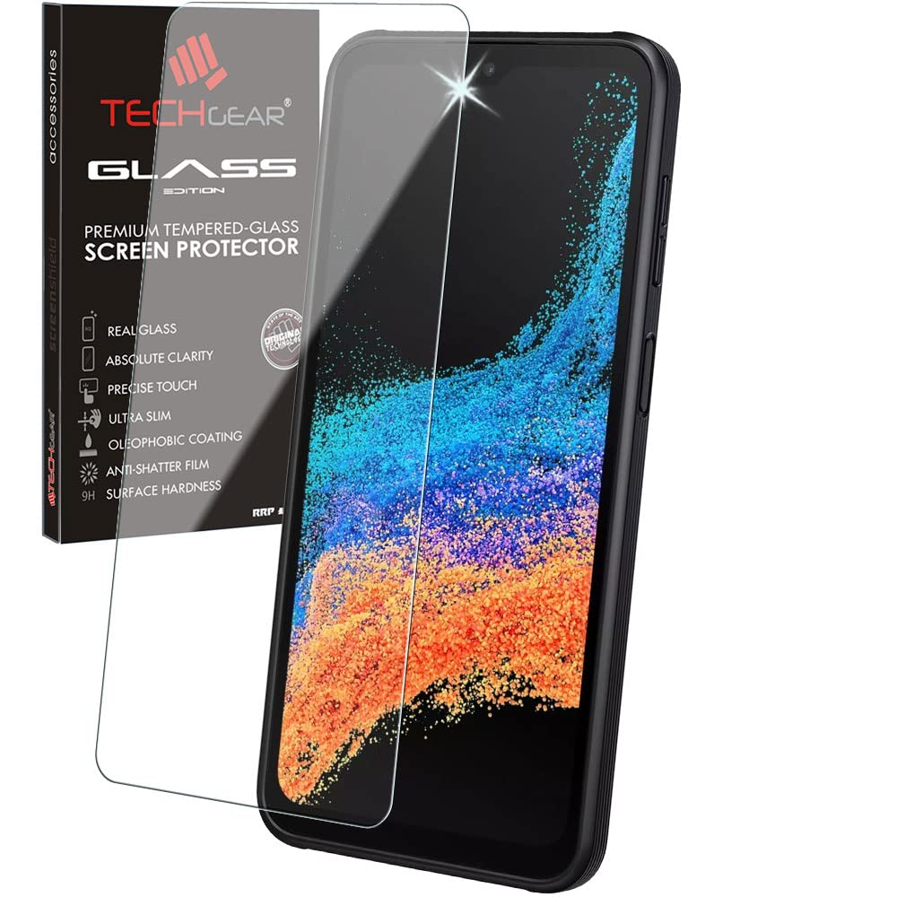 TECHGEAR GLASS Edition Compatible with Samsung Galaxy XCover 6 Pro, Tempered Glass Screen Protector Cover [2.5D Round Edge] [9H Hardness] [Crystal Clarity] [Scratch-Resistant] [No-Bubble]