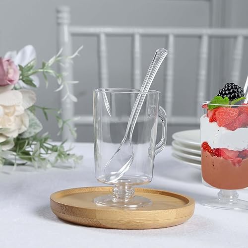 Miniatura 8 de Efavormart - Juego de 24 tazas de plástico transparente de 2 onzas para café, té, café expreso con cucharas, tazas desechables de parfait de postre