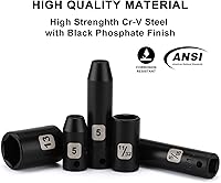 Vista 3 de Mayouko Juego de 50 llaves de vaso de impacto maestro de 1/4 de pulgada, métrico/SAE, profundo/poco profundo, 6 puntos, CR-V, 5/32 pulgadas - 9/16