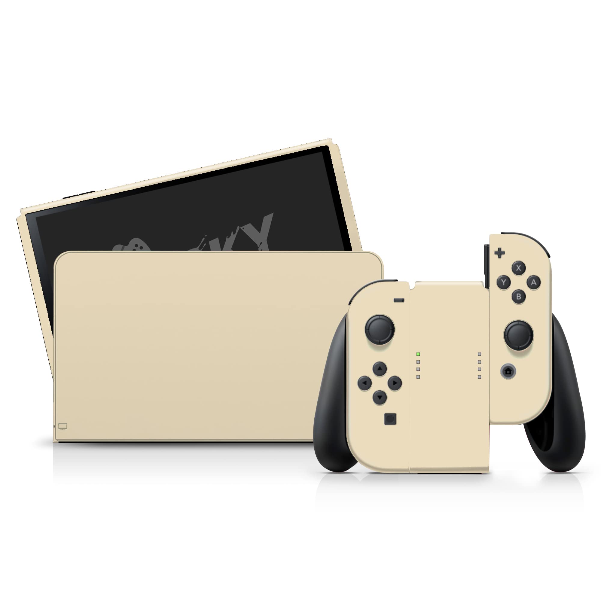Tacky Design Pelli classica tinta unita per Nintendo Switch OLED Skin- Vinile 3M Nintendo Switch OLED Accessori Set - Colore semplice per Console, Dock, Joy Con Wrap - Decalcomania Full Wrap (marrone)