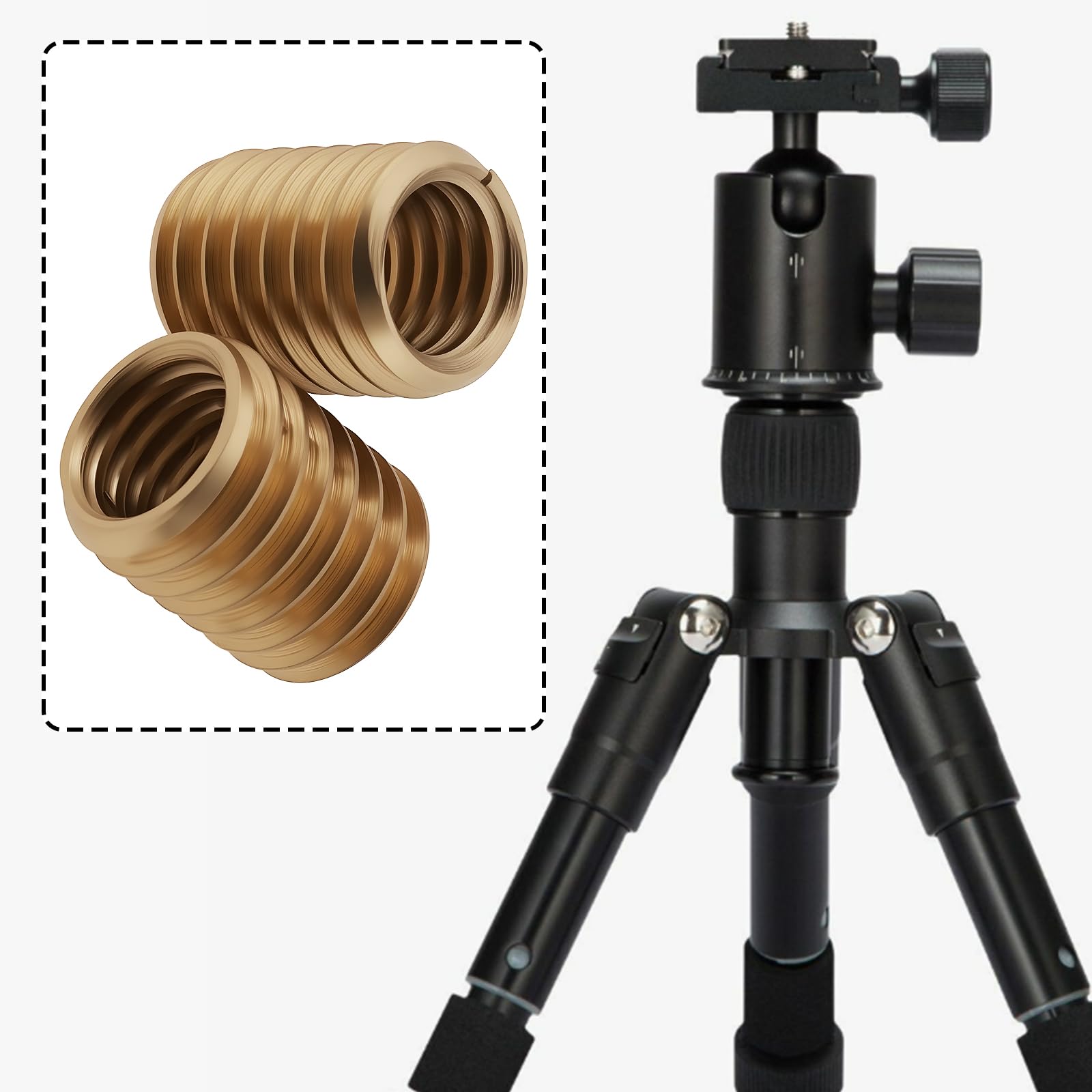 Create idea 10PCS M8 Male to M6 Female Thread Adapter Brass Reducer 10 mm for Tripod Camera Mount Light Stand Mechanical - Image 2