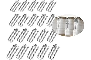 Curtain Hooks Pleater 20 Pack for Heading Tape Drapes Curtains Silver Plated