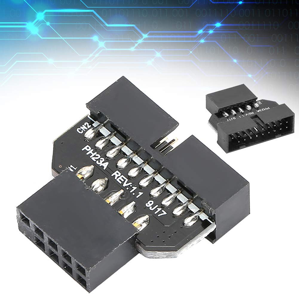 Adapter Płyty Głównej USB 2.0 9Pin na USB 3.0 19P, Złącze Wtykowe Konwertera z Kablem USB3.0 do Komputera Stacjonarnego (PH23A)