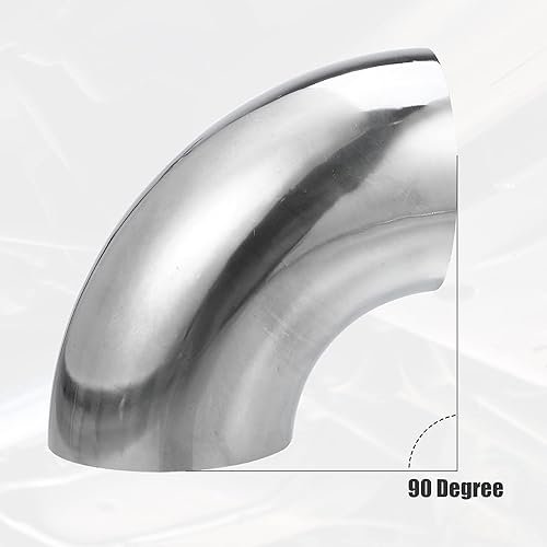 Miniatura 5 de X AUTOHAUX 2 unids OD 4 pulgadas 90 grados mandril curva codo SS304 tubo de acero inoxidable tubo de escape codo tubo de escape para coche sistema