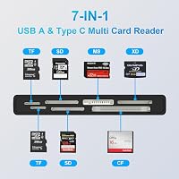 Cititor de carduri 7 în 1 Yeemie Pro USB 3.0 USB-C pentru SD, TF, microSD, CF, MS, MMC, XD, 5 Gbps, suportă 5 carduri simultan 2